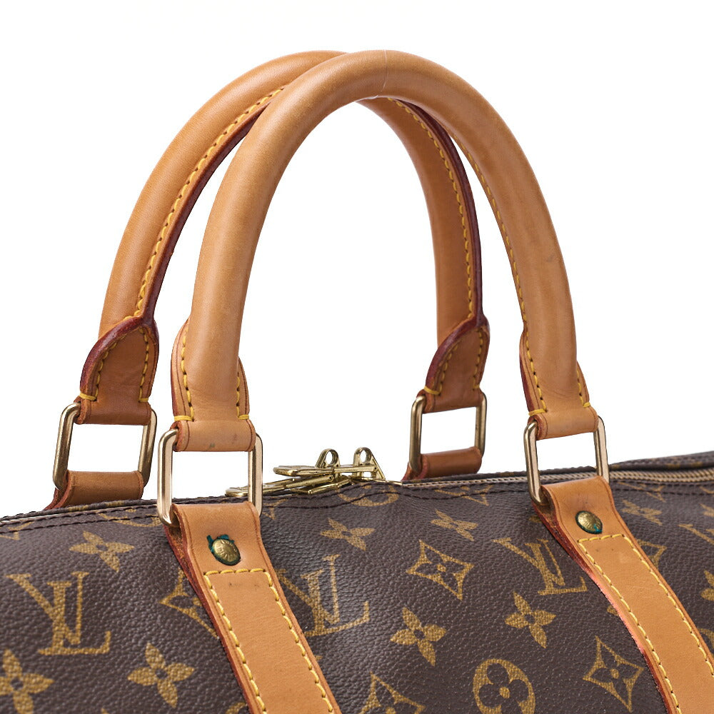 LOUIS VUITTON Monogram Keepol Handi?re 50 Boston Bag Brown Gold-Tone Hardware, Pre-Owned