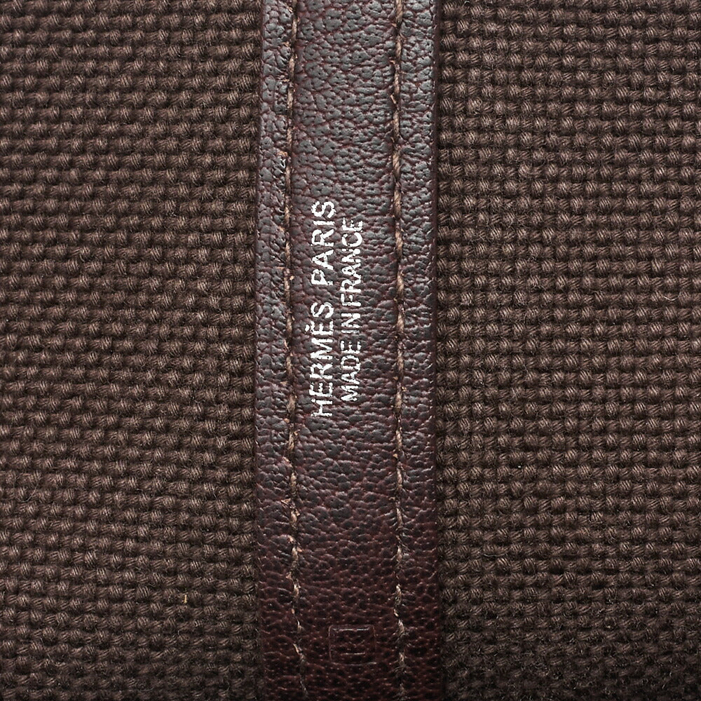 HERMES Garden Party PM Tote Bag Toal Assault Brown Silver-Tone Hardware, Pre-Owned