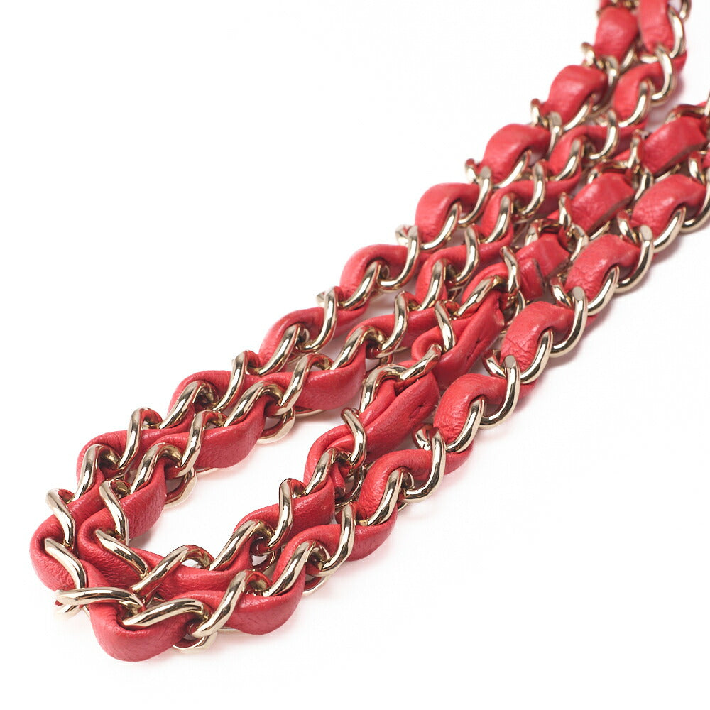 CHANEL Chain Shoulder Bag Matelasse Double Flap 23cm Lambskin Rose Pink Gold-Tone Hardware, Pre-Owned