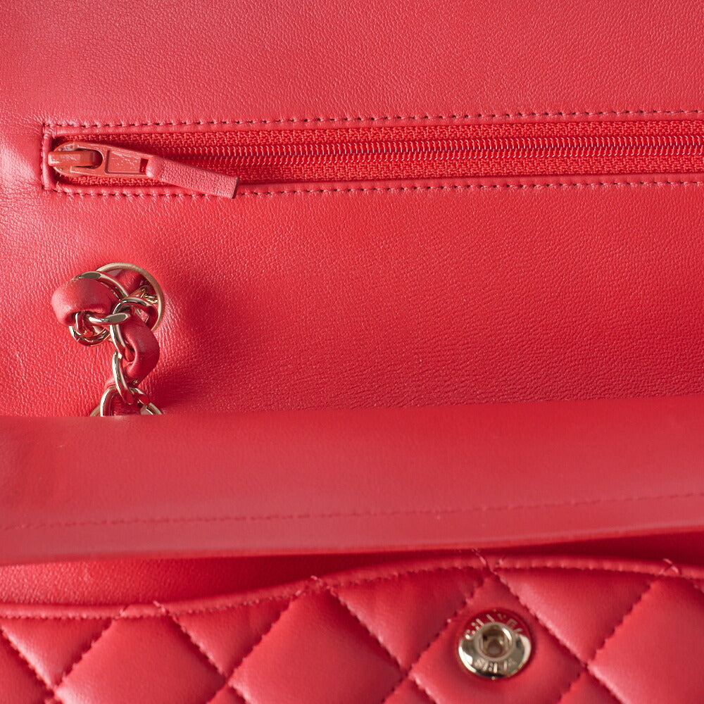 CHANEL Chain Shoulder Bag Matelasse Double Flap 23cm Lambskin Rose Pink Gold-Tone Hardware, Pre-Owned