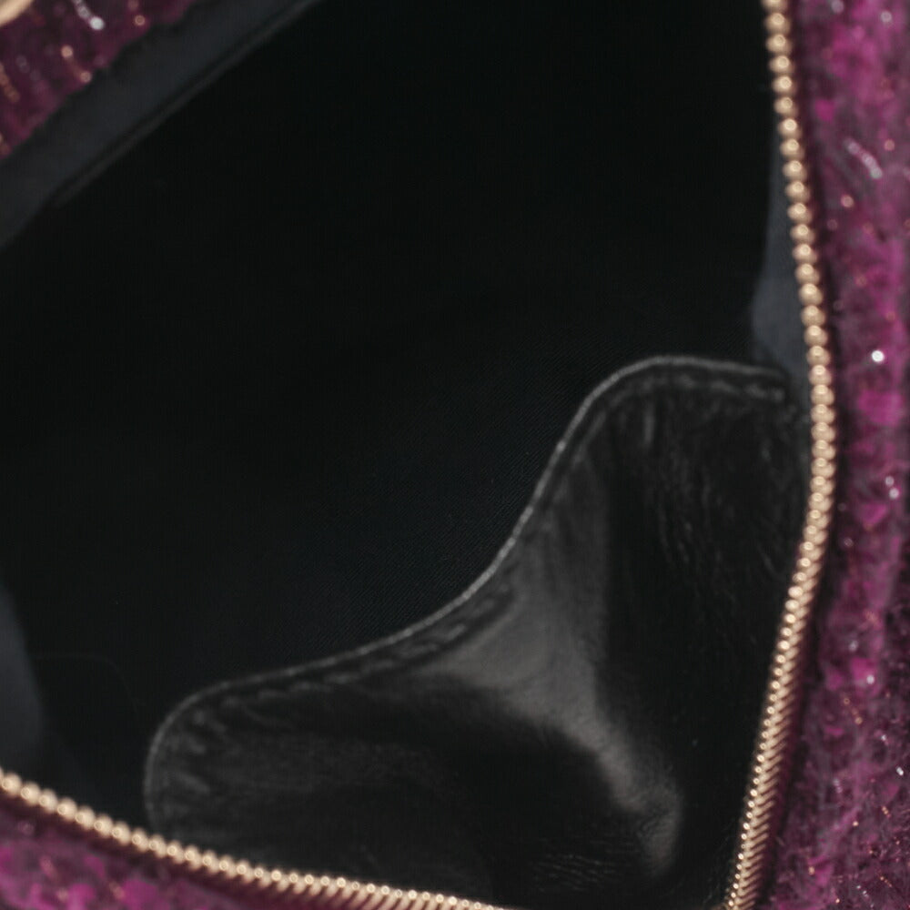 CHANEL Rucksack Matelasse Tweed Mini Size Purple Gold-Tone Hardware, Pre-Owned