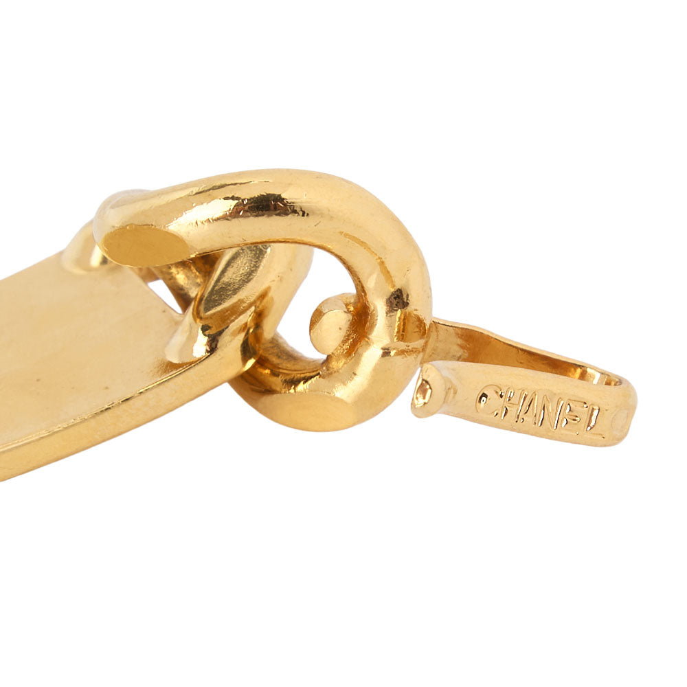 CHANEL Cocomark Chain Belt GP Leather Black Gold-Tone Hardware, Pre-Owned