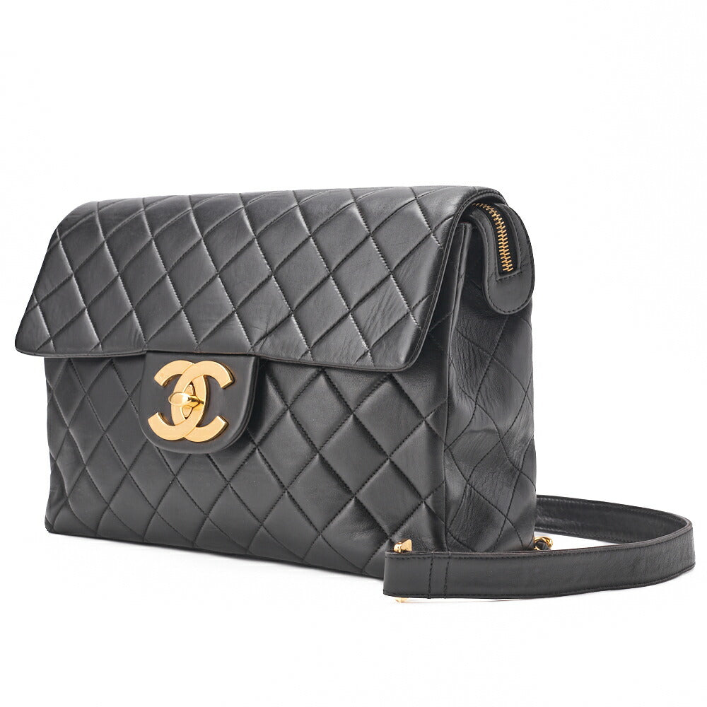 CHANEL Shoulder Bag Rucksack Lambskin Matelasse Deca Coco Turnlock Black Gold-Tone Hardware, Pre-Owned