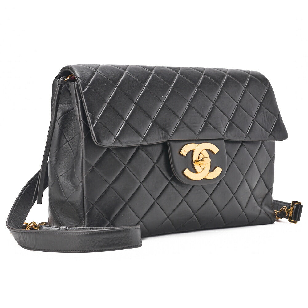 CHANEL Shoulder Bag Rucksack Lambskin Matelasse Deca Coco Turnlock Black Gold-Tone Hardware, Pre-Owned