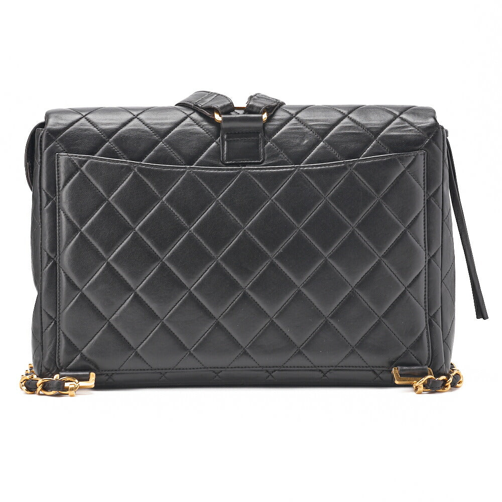 CHANEL Shoulder Bag Rucksack Lambskin Matelasse Deca Coco Turnlock Black Gold-Tone Hardware, Pre-Owned