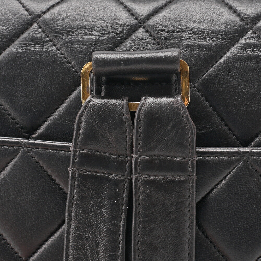 CHANEL Shoulder Bag Rucksack Lambskin Matelasse Deca Coco Turnlock Black Gold-Tone Hardware, Pre-Owned