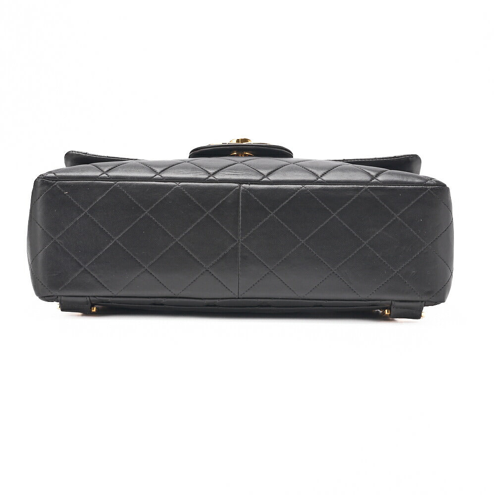 CHANEL Shoulder Bag Rucksack Lambskin Matelasse Deca Coco Turnlock Black Gold-Tone Hardware, Pre-Owned
