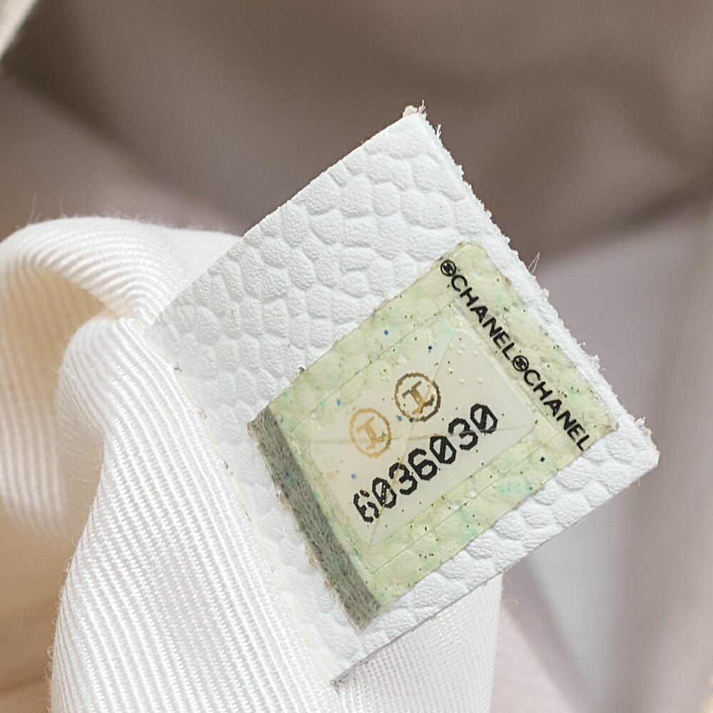 CHANEL Handtasche mit Drehverschluss in Kelly-Form, Holzmuster, Kaviarhaut, weißgoldfarbene Hardware, gebraucht