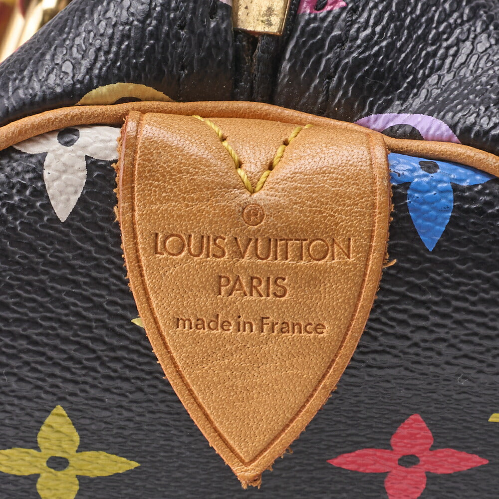LOUIS VUITTON Louis Vuitton Handbag Monogram Multicolor Speedy 30 Handbag Black M92642 Gold-Tone Hardware, Pre-Owned