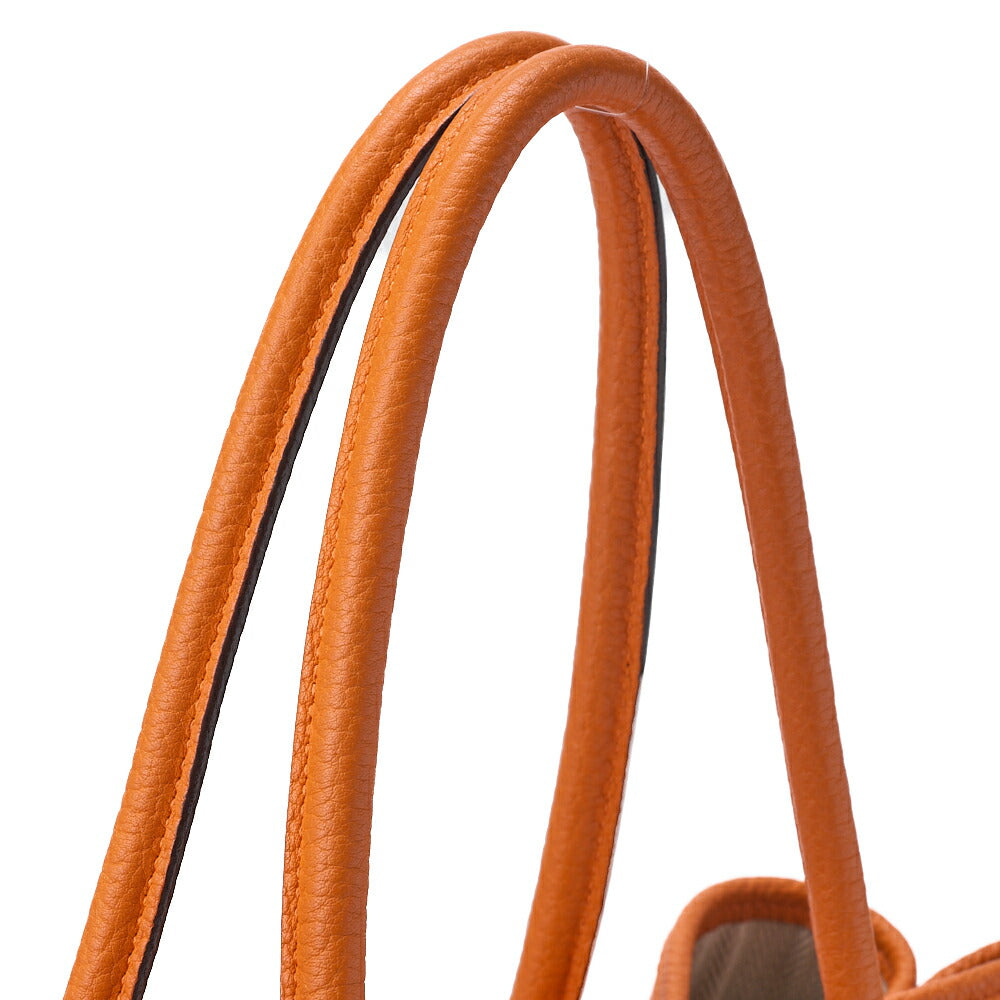 HERMES Garden Party PM Tote Bag Negonda Orange Silver-Tone Hardware, Pre-Owned