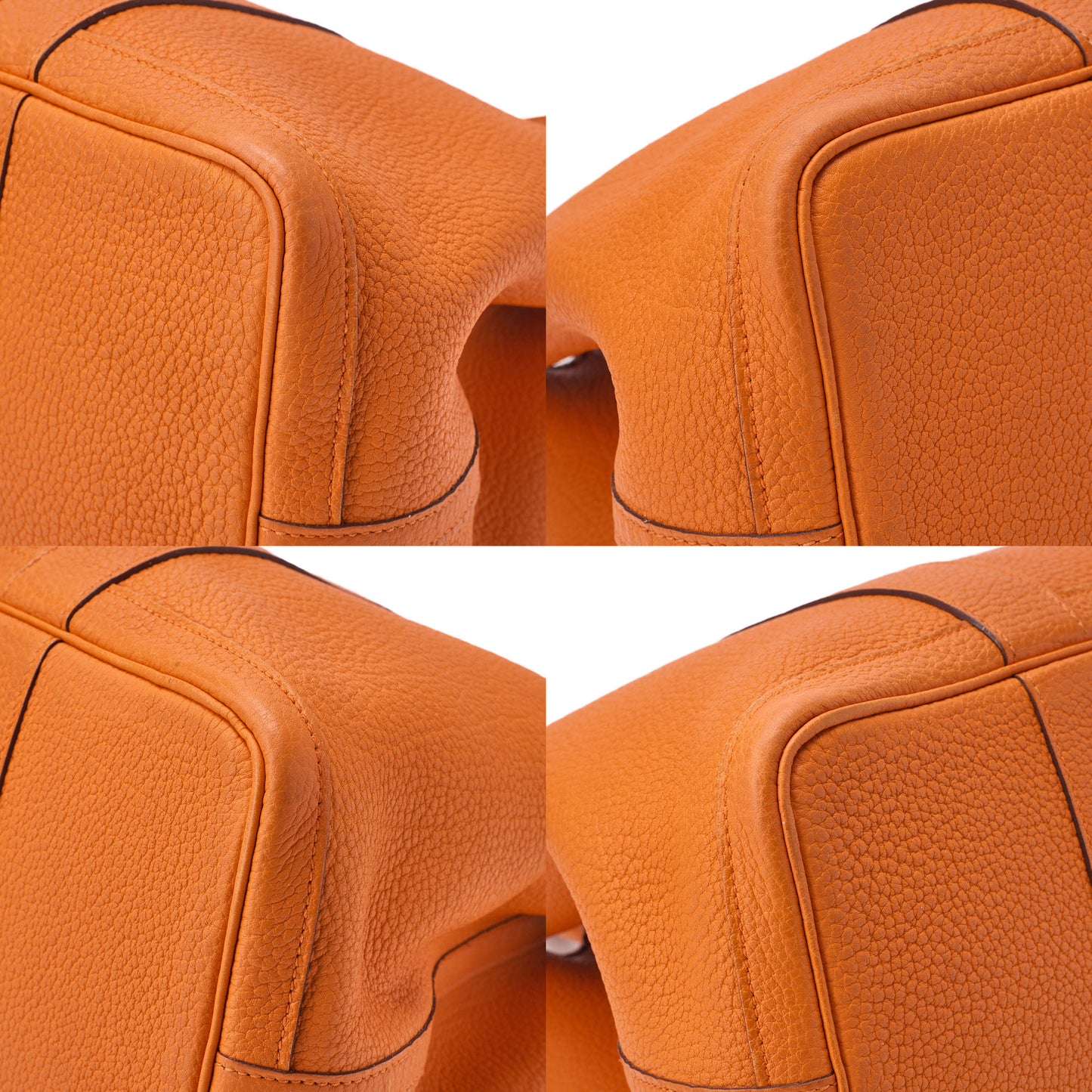 HERMES Garden Party PM Tote Bag Negonda Orange Silver-Tone Hardware, Pre-Owned