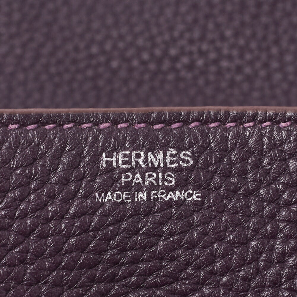 HERMES Lindy 34 Shoulder Bag Triyon Clemence Lesan Silver-Tone Hardware, Pre-Owned