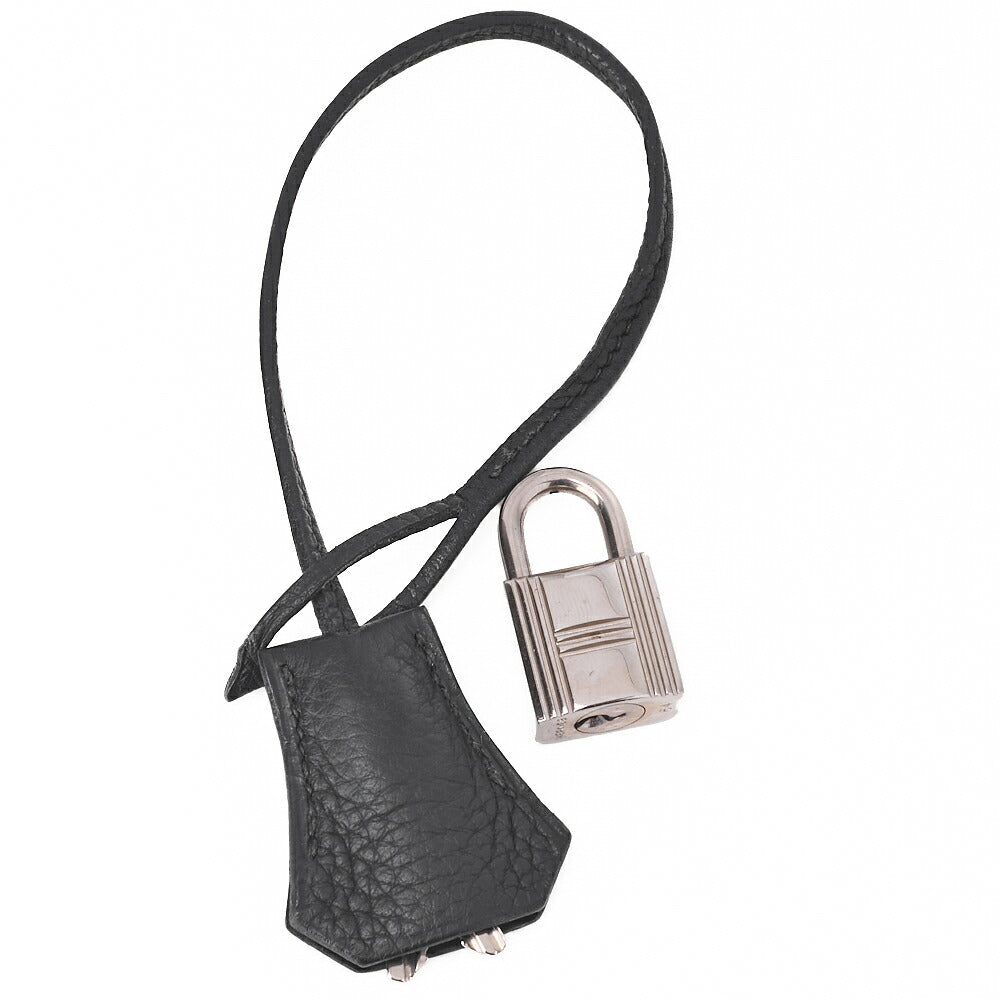 HERMES Birkin 35 Handbag Tryon Black Silver-Tone Hardware, Pre-Owned
