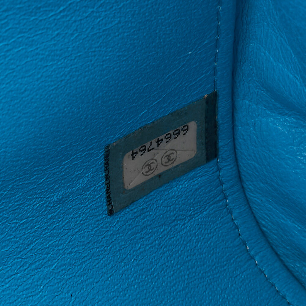 CHANEL Chanel Chocolate Bar 2.55 Lock Chain Shoulder Lambskin Black Blue Gold-Tone Hardware, Pre-Owned