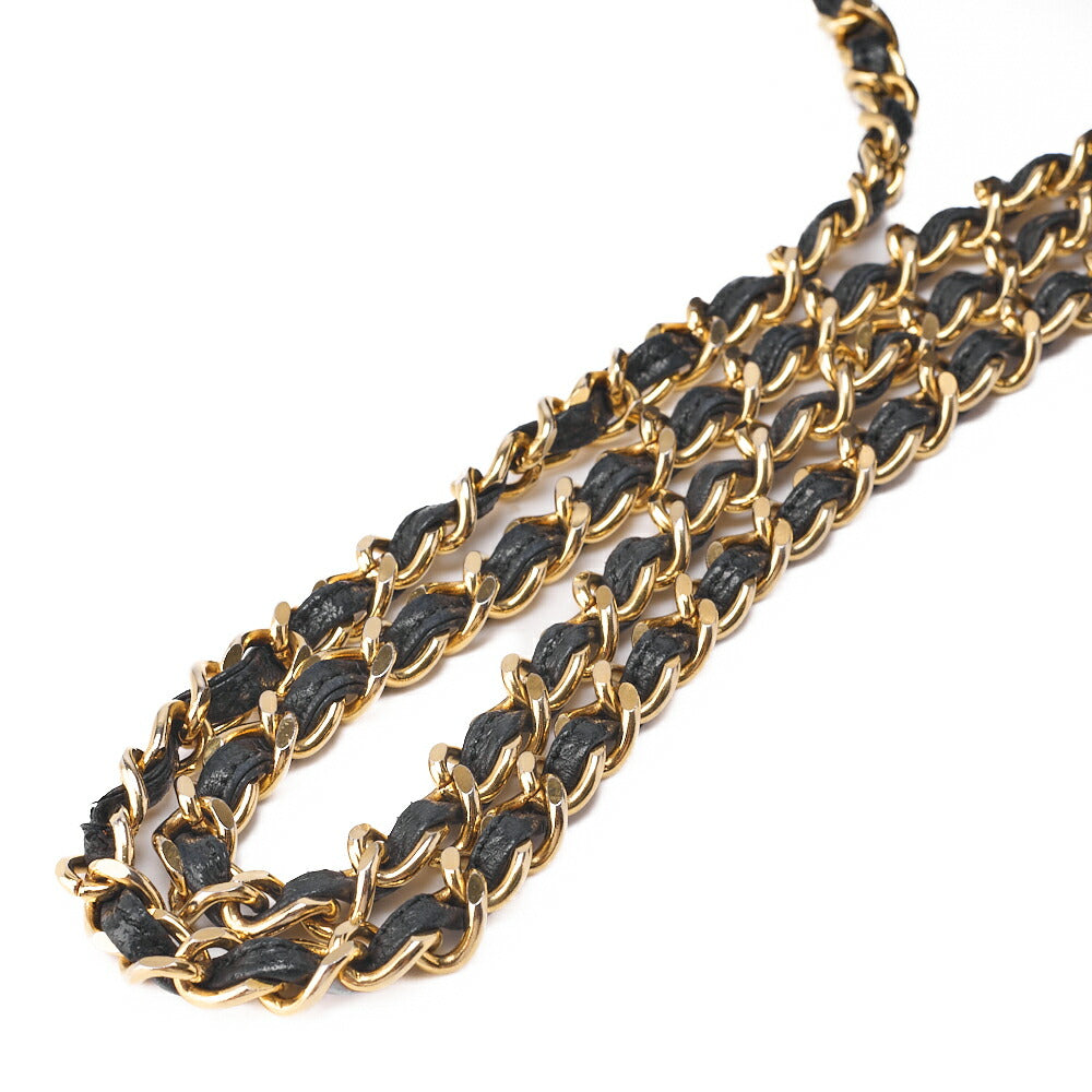 CHANEL Matlasse Coco Mark Fringe Chain Shoulder Lambskin Black Gold-Tone Hardware, Pre-Owned