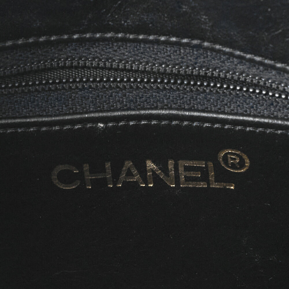 CHANEL Matlasse Coco Mark Fringe Chain Shoulder Lambskin Black Gold-Tone Hardware, Pre-Owned
