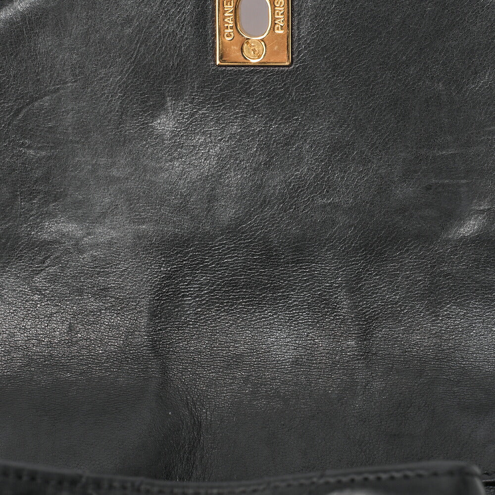 CHANEL Matlasse Outside Flap Turnlock Chain Backpack Lambskin Black Gold-Tone Hardware, Pre-Owned