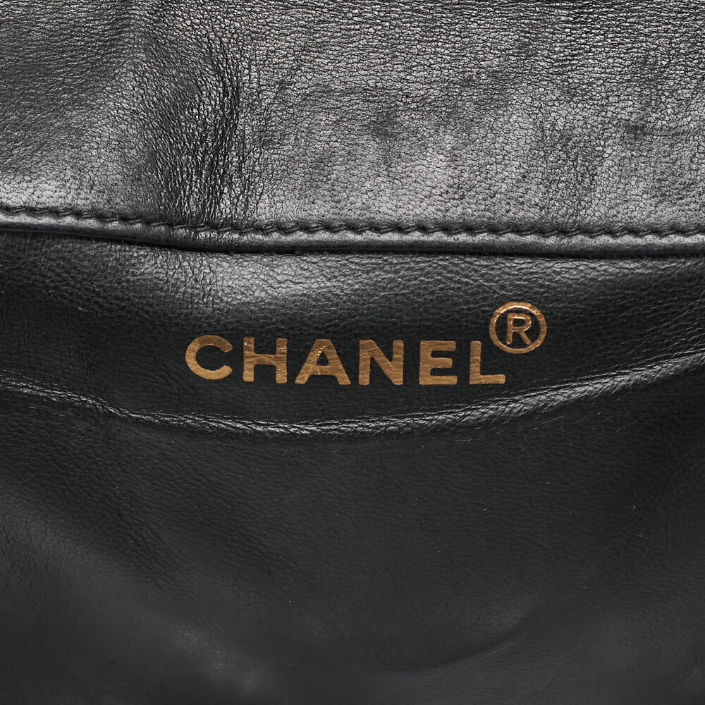 CHANEL Matlasse Outside Flap Turnlock Chain Backpack Lambskin Black Gold-Tone Hardware, Pre-Owned
