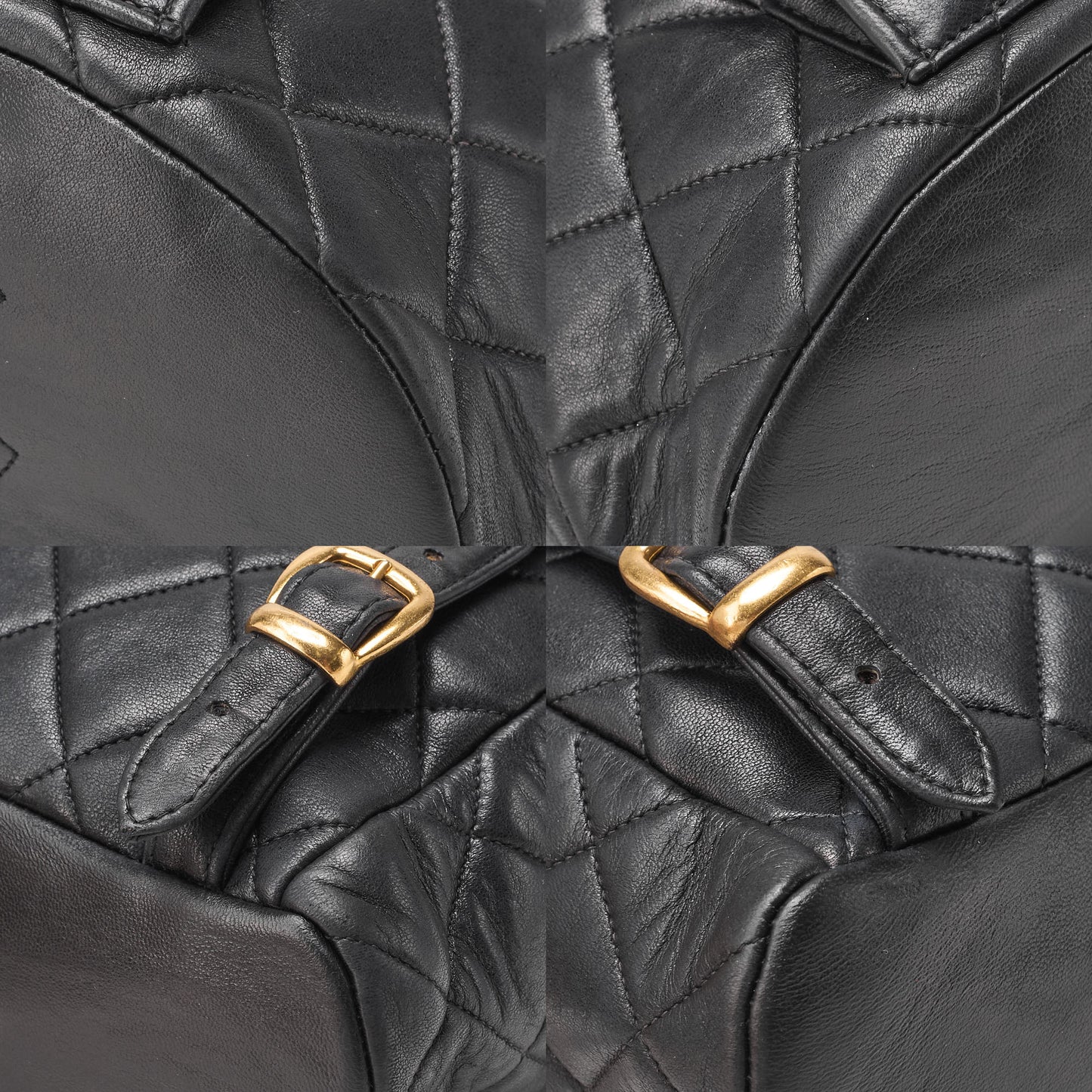 CHANEL Matlasse Outside Flap Turnlock Chain Backpack Lambskin Black Gold-Tone Hardware, Pre-Owned