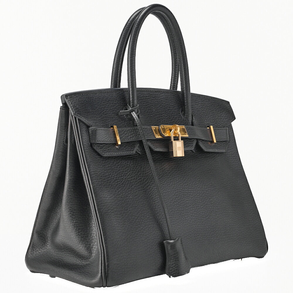 HERMES Birkin 30 Tote Bag Ardennes Black (Gold-Tone Hardware, Pre-Owned