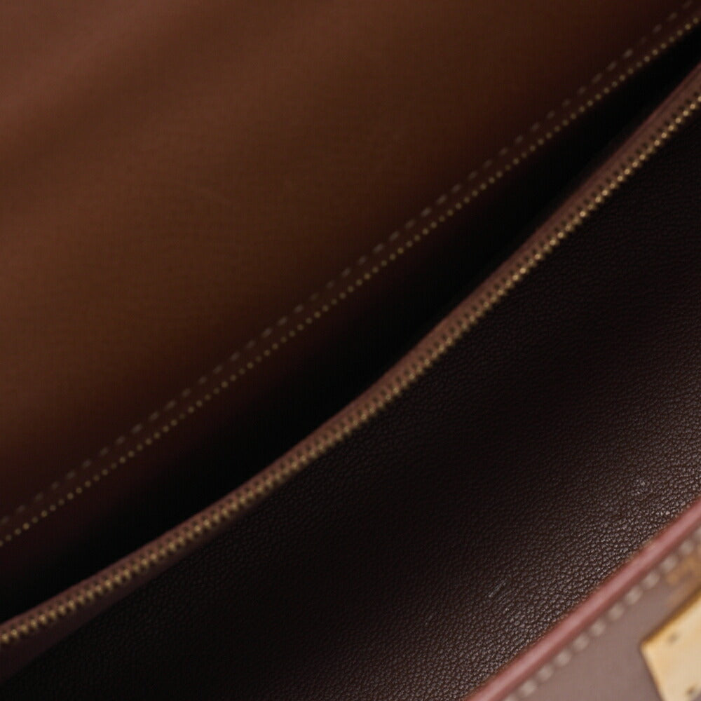 HERMES Kelly 32 External Stitching Handbag Gulliver Brown Gold-Tone Hardware, Pre-Owned