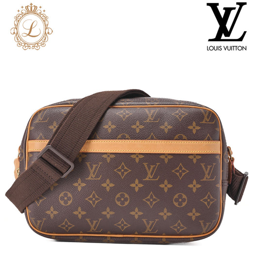 LOUIS VUITTON Louis Vuitton Monogram Reporter PM Shoulder Bag Monogram M45254 Brown Gold-Tone Hardware, Pre-Owned