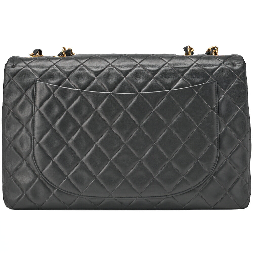CHANEL Deca Matelassé Turnlock Single Flap Chain Shoulder Lambskin Black Gold-Tone Hardware, Pre-Owned