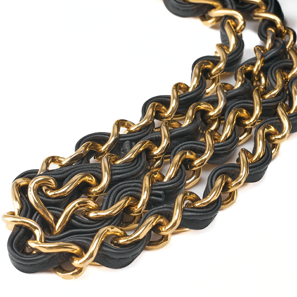 CHANEL Deca Matelassé Turnlock Single Flap Chain Shoulder Lambskin Black Gold-Tone Hardware, Pre-Owned