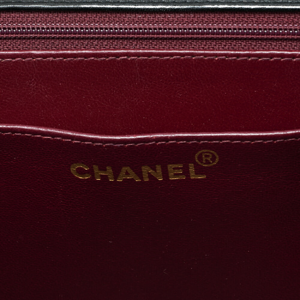 CHANEL Deca Matelassé Turnlock Single Flap Chain Shoulder Lambskin Black Gold-Tone Hardware, Pre-Owned