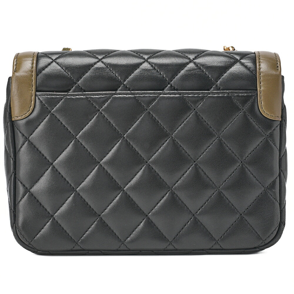 CHANEL Mini Matelassé Turnlock Chain Shoulder Bag Lambskin Bicolor Gold-Tone Hardware, Pre-Owned