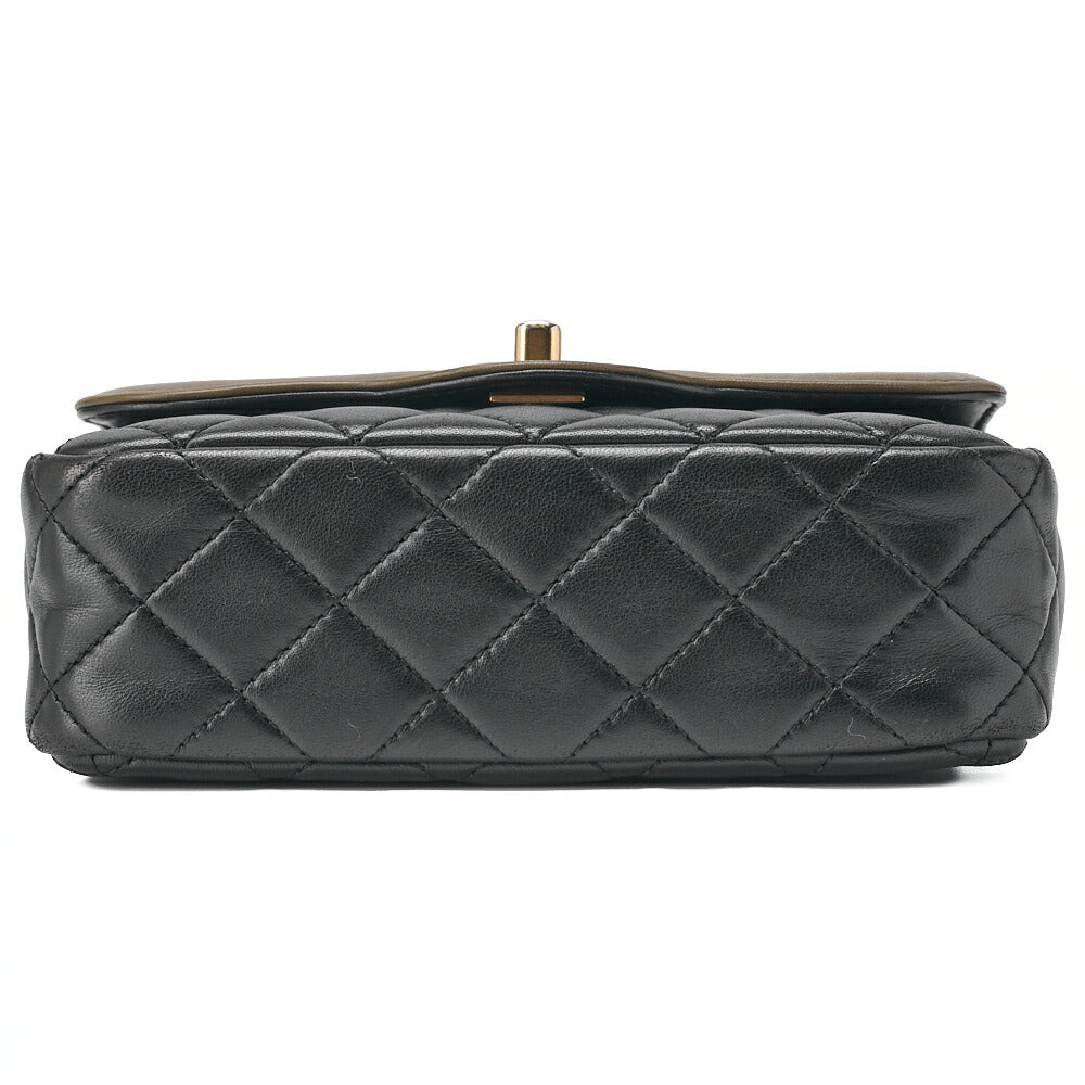 CHANEL Mini Matelassé Turnlock Chain Shoulder Bag Lambskin Bicolor Gold-Tone Hardware, Pre-Owned