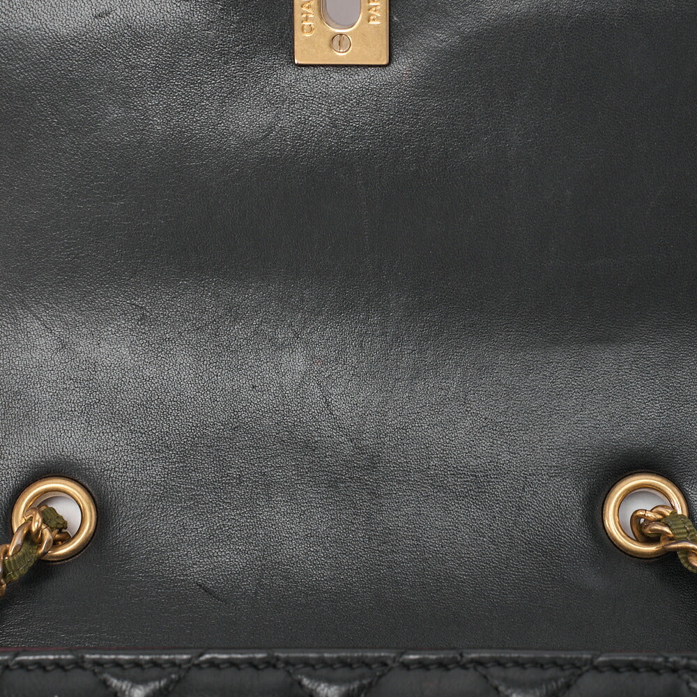 CHANEL Mini Matelassé Turnlock Chain Shoulder Bag Lambskin Bicolor Gold-Tone Hardware, Pre-Owned