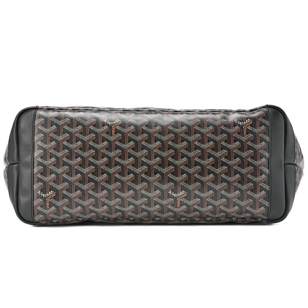 GOYARD Saint-Louis Artois MM Tote Bag Coated Canvas Black Silver-Tone Hardware, Pre-Owned