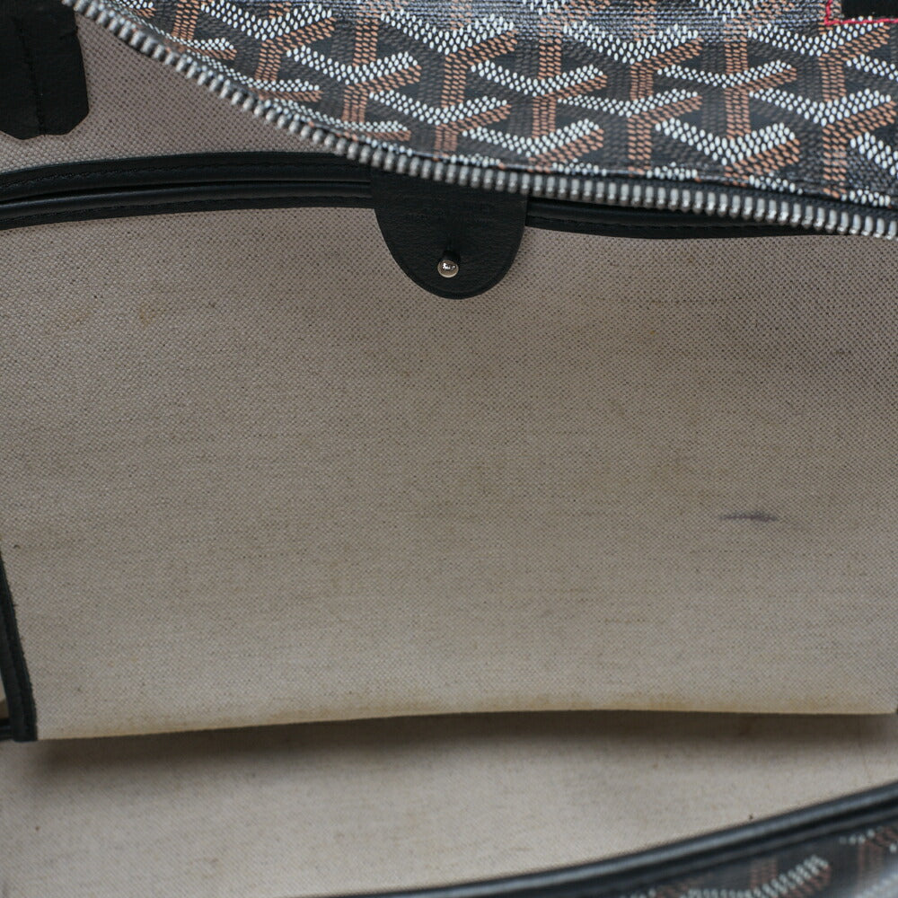 GOYARD Saint-Louis Artois MM Tote Bag Coated Canvas Black Silver-Tone Hardware, Pre-Owned