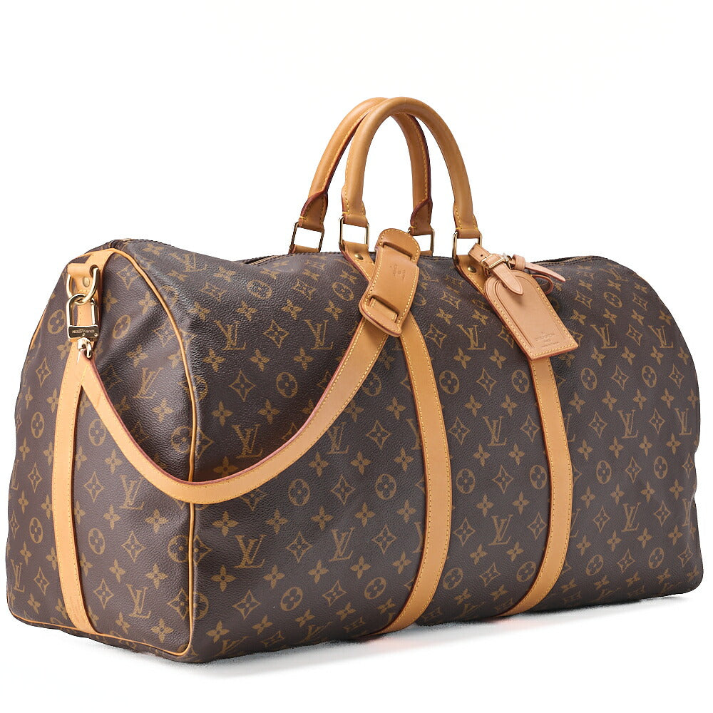LOUIS VUITTON Monogram Keepol Handi?re 50 Boston Bag Brown Gold-Tone Hardware, Pre-Owned