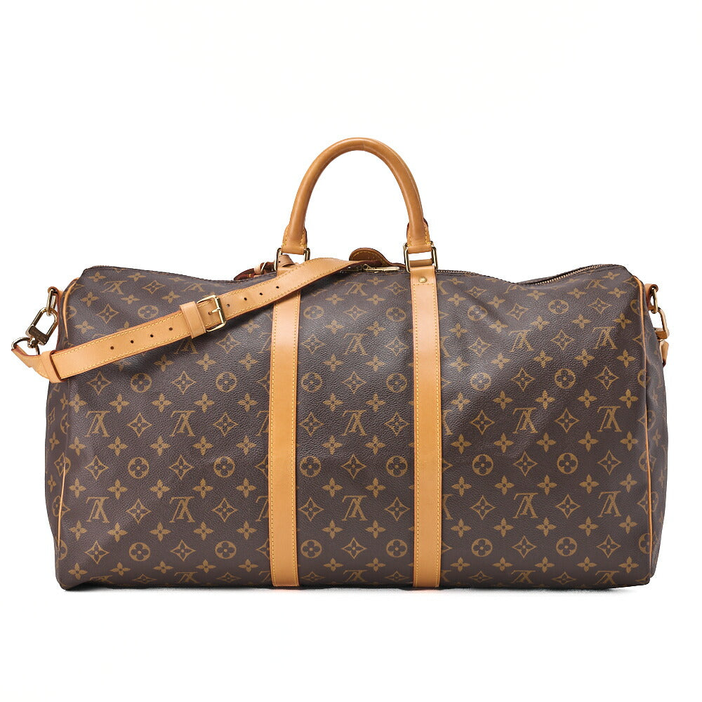 LOUIS VUITTON Monogram Keepol Handi?re 50 Boston Bag Brown Gold-Tone Hardware, Pre-Owned