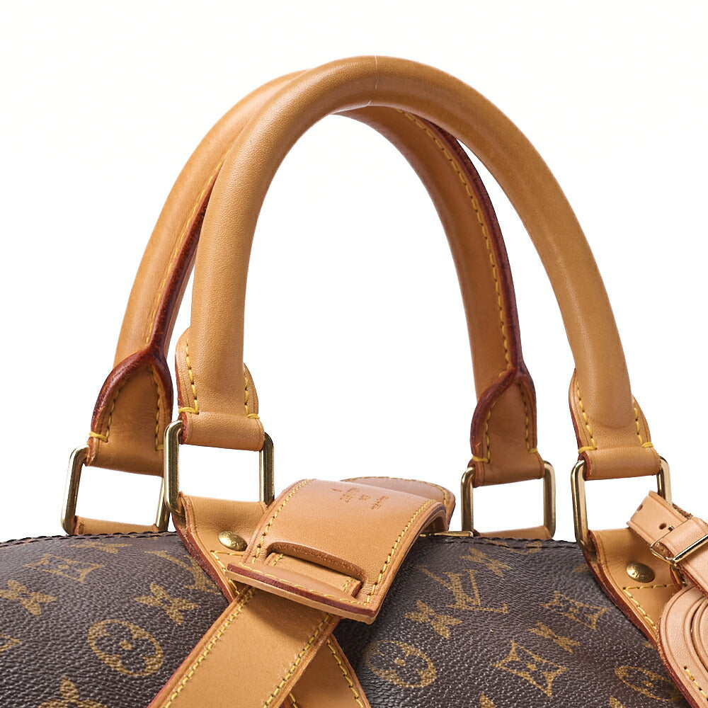 LOUIS VUITTON Monogram Keepol Handi?re 50 Boston Bag Brown Gold-Tone Hardware, Pre-Owned