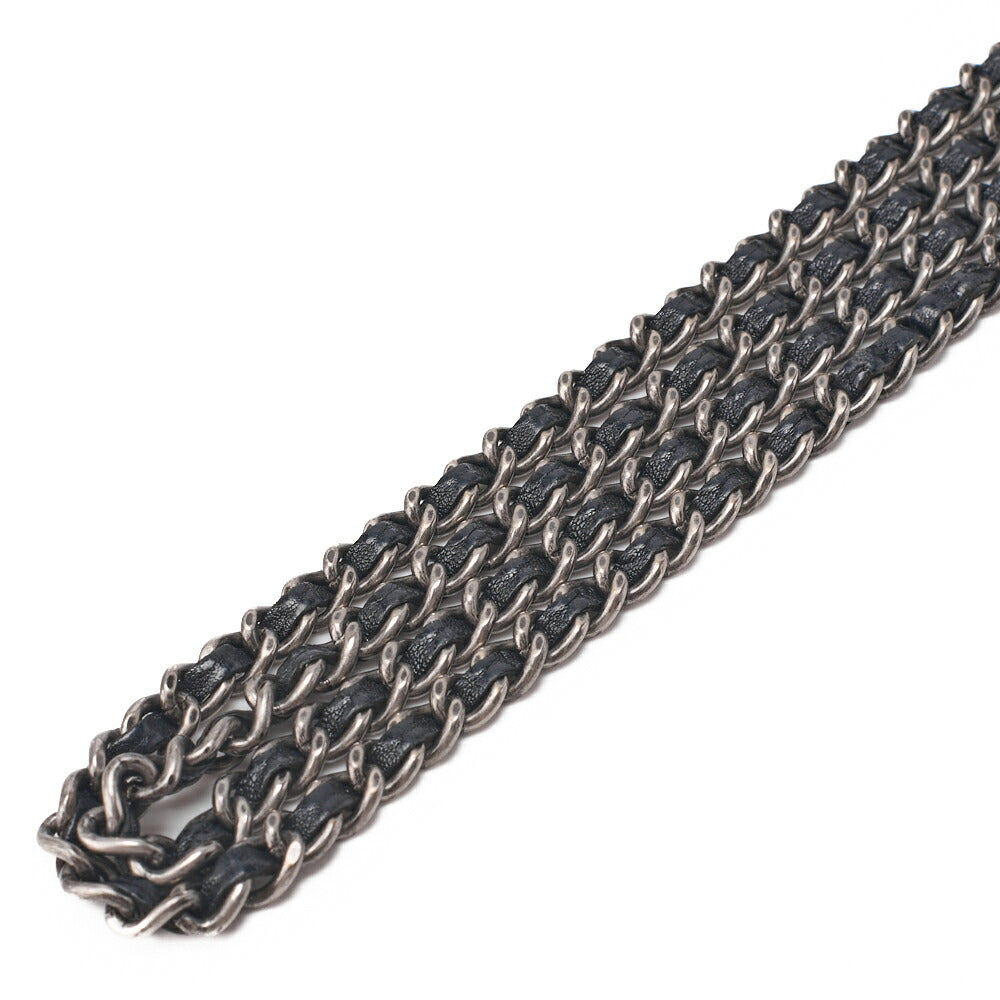 CHANEL Chain Shoulder Bag Mini Matelassé Lambskin Bicolor Single Flap Turnlock Silver-Tone Hardware, Pre-Owned
