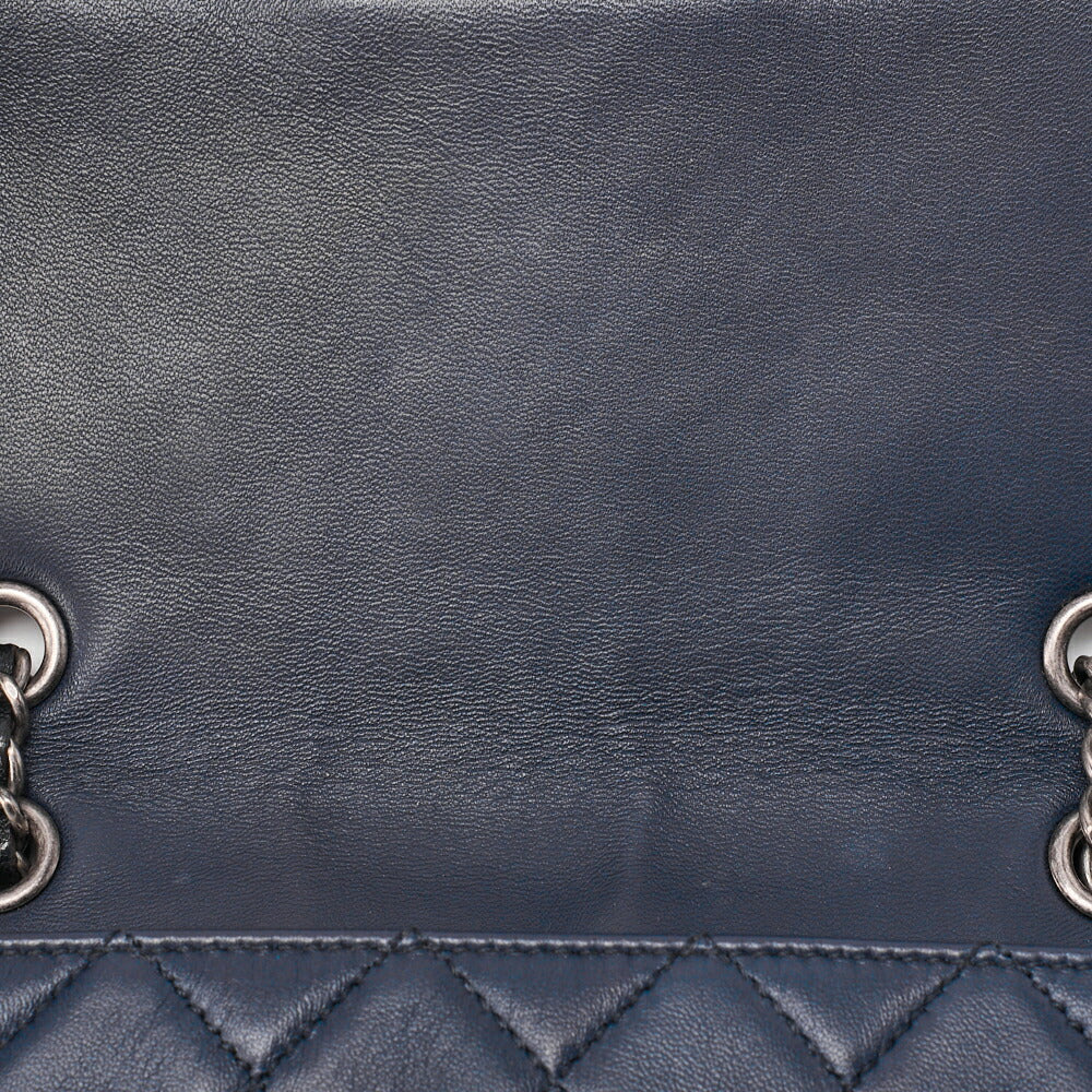 CHANEL Chain Shoulder Bag Mini Matelassé Lambskin Bicolor Single Flap Turnlock Silver-Tone Hardware, Pre-Owned