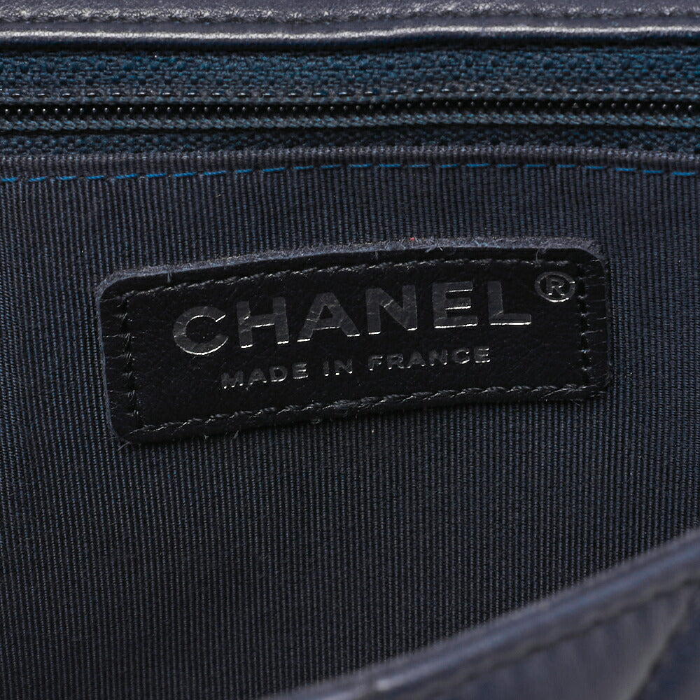 CHANEL Chain Shoulder Bag Mini Matelassé Lambskin Bicolor Single Flap Turnlock Silver-Tone Hardware, Pre-Owned