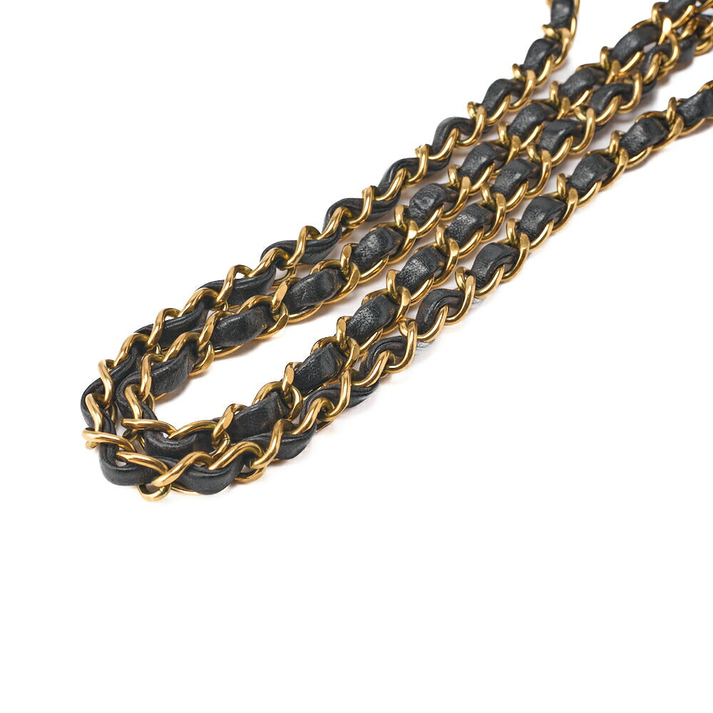 CHANEL Shoulder Bag Matelassé Lambskin Diana Flap Chain Shoulder Black Gold-Tone Hardware, Pre-Owned