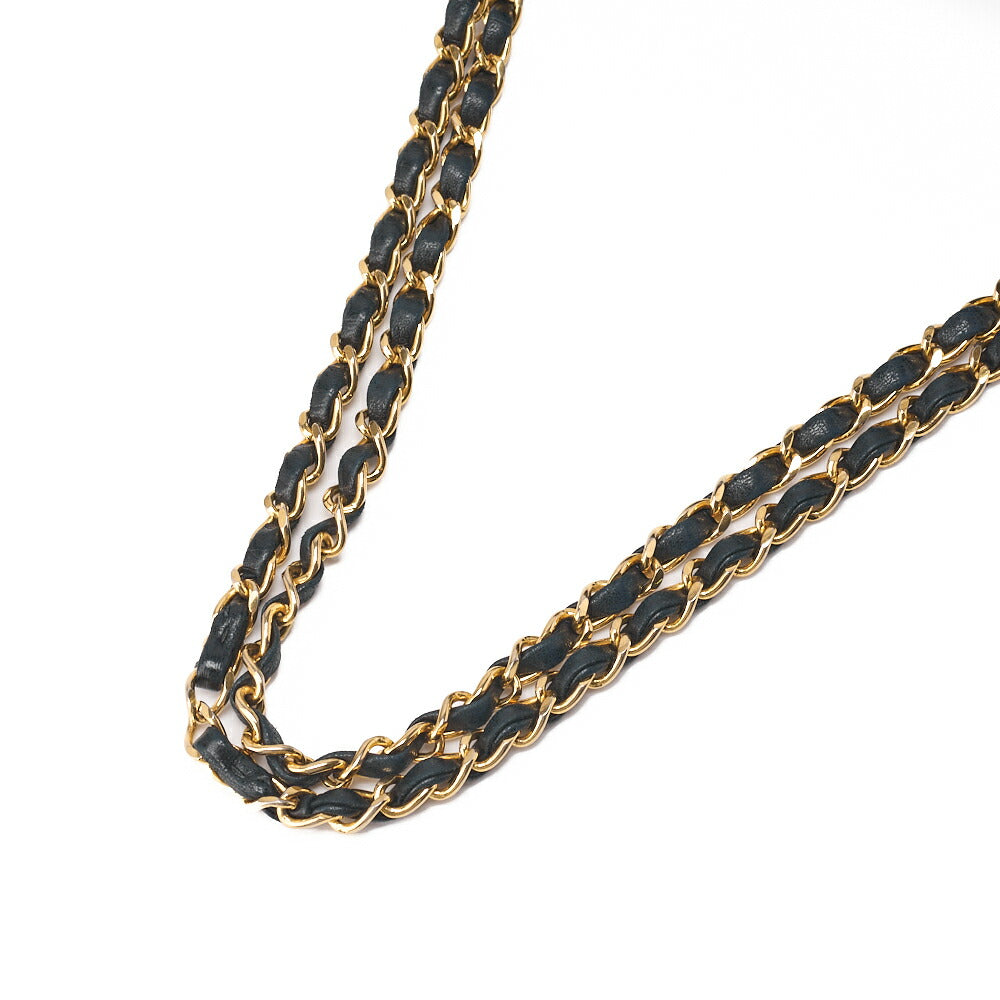 CHANEL Shoulder Bag Matelassé Double Flap 25cm Chain Shoulder Lambskin Black Gold-Tone Hardware, Pre-Owned