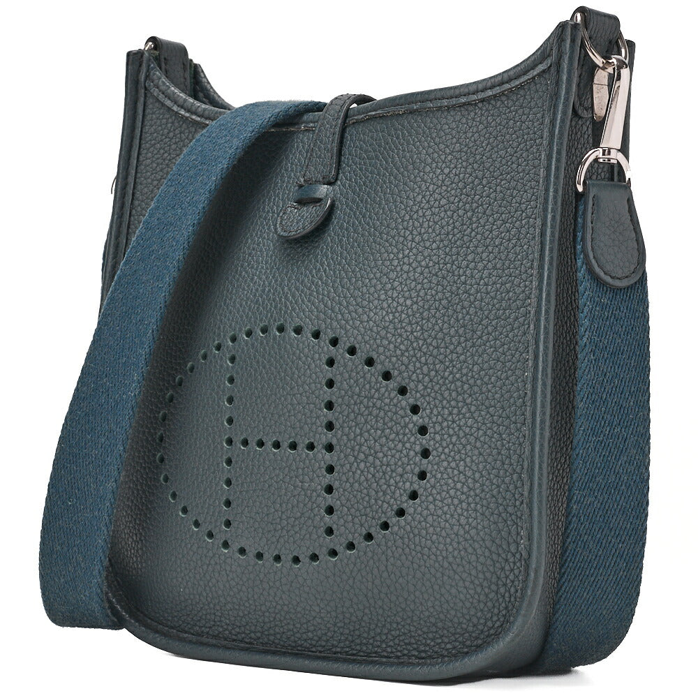 HERMES Evelyn TPM Shoulder Bag Tryon Clemence Blue Orage Blue orage Silver-Tone Hardware, Pre-Owned