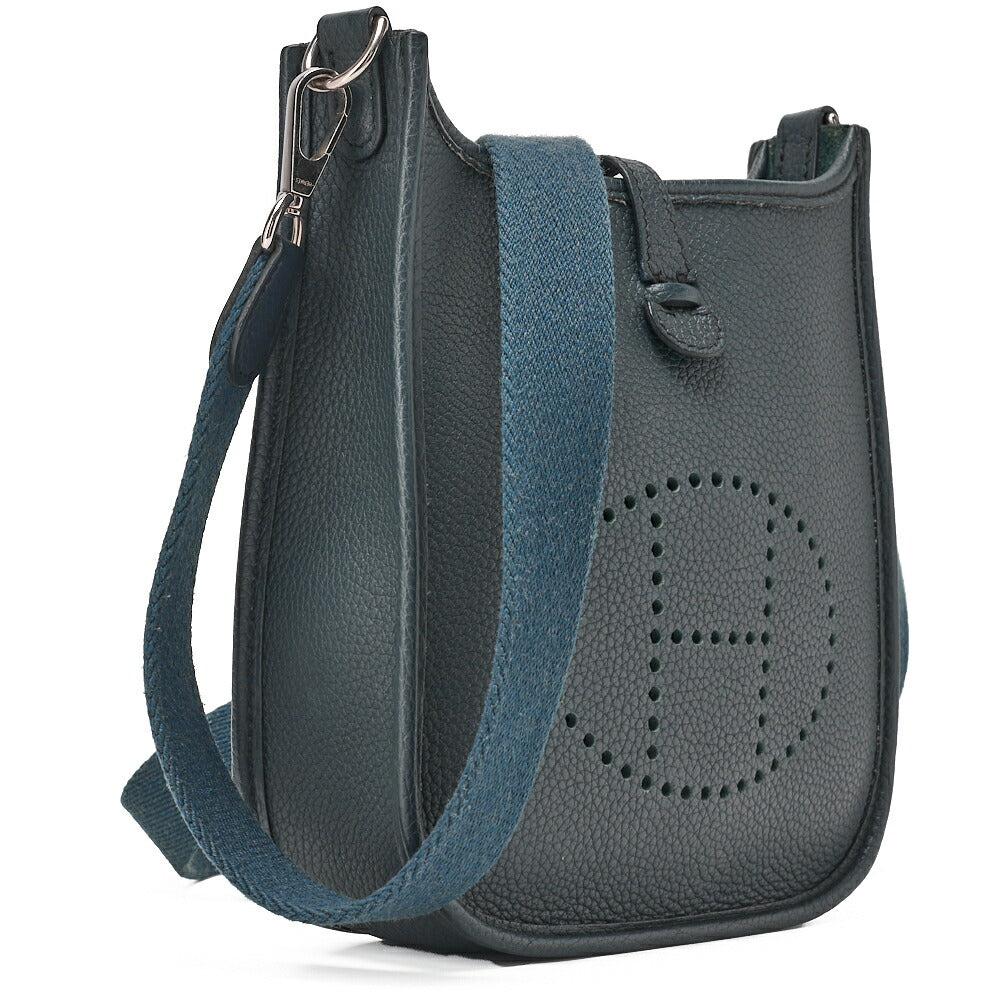 HERMES Evelyn TPM Shoulder Bag Tryon Clemence Blue Orage Blue orage Silver-Tone Hardware, Pre-Owned