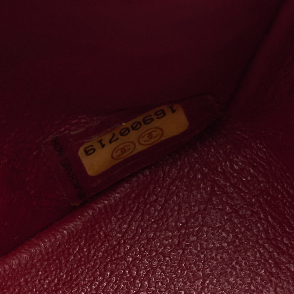 CHANEL Shoulder Bag Matelassé Double Flap 25cm Chain Shoulder Caviar Skin Red Silver-Tone Hardware, Pre-Owned