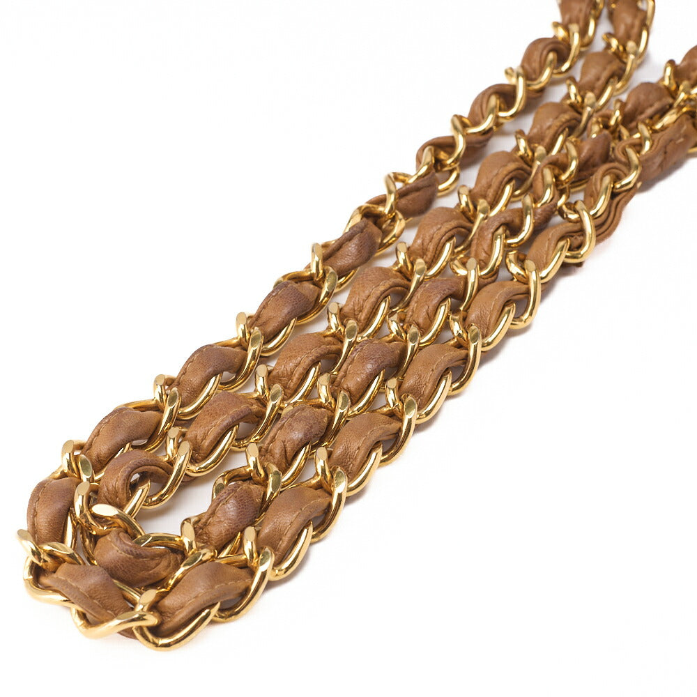 CHANEL Chain Shoulder Bag Deca Matelassé 30cm Single Flap Lambskin Black Gold-Tone Hardware, Pre-Owned