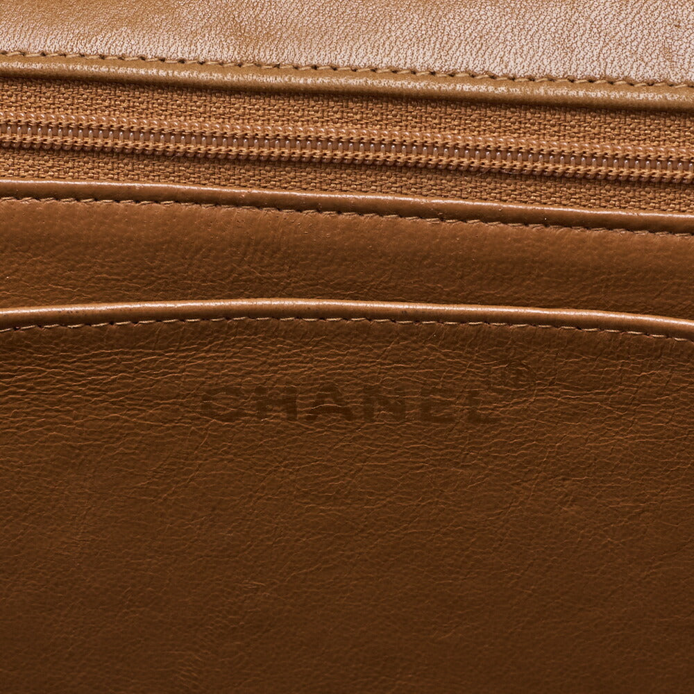 CHANEL Chain Shoulder Bag Deca Matelassé 30cm Single Flap Lambskin Black Gold-Tone Hardware, Pre-Owned