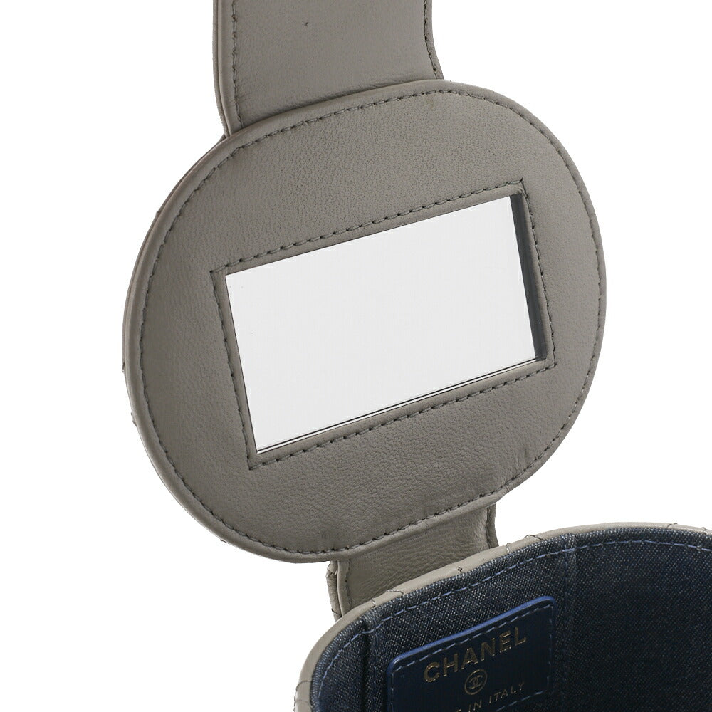 CHANEL Chain Shoulder Bag Matelassé Vanity Lambskin Mini Size Gold-Tone Hardware, Pre-Owned