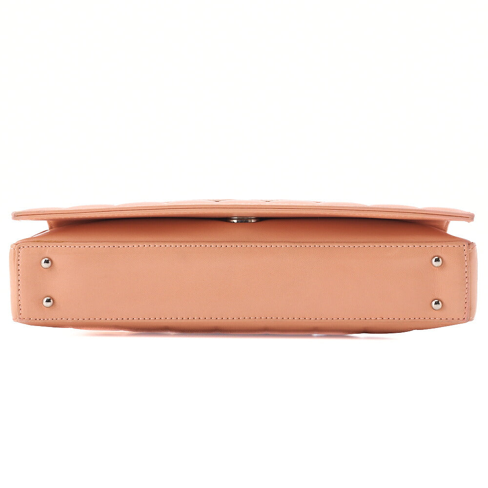 CHANEL One Shoulder Bag Chocolate Bar Coco Mark Lambskin Salmon Pink Silver-Tone Hardware, Pre-Owned