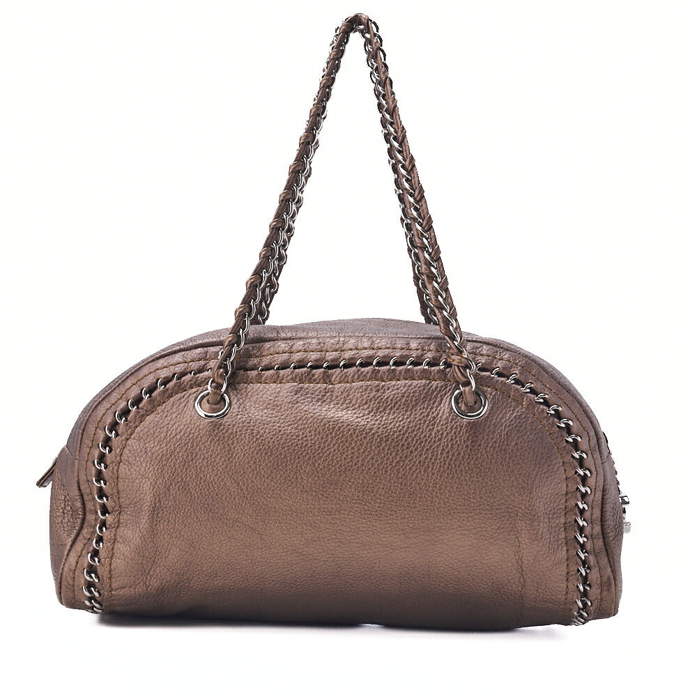 CHANEL Chain Shoulder Bag Luxury Line Cocomark Soft Caviar Gold-Tone Hardware, Pre-Owned